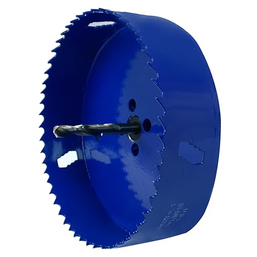 Vista 193 de Luomorgo - Sierra perforadora de 4 pulgadas/100 mm, acero de alta velocidad, profundidad de corte 1 1/4 pulgadas, adaptador de broca hexagonal