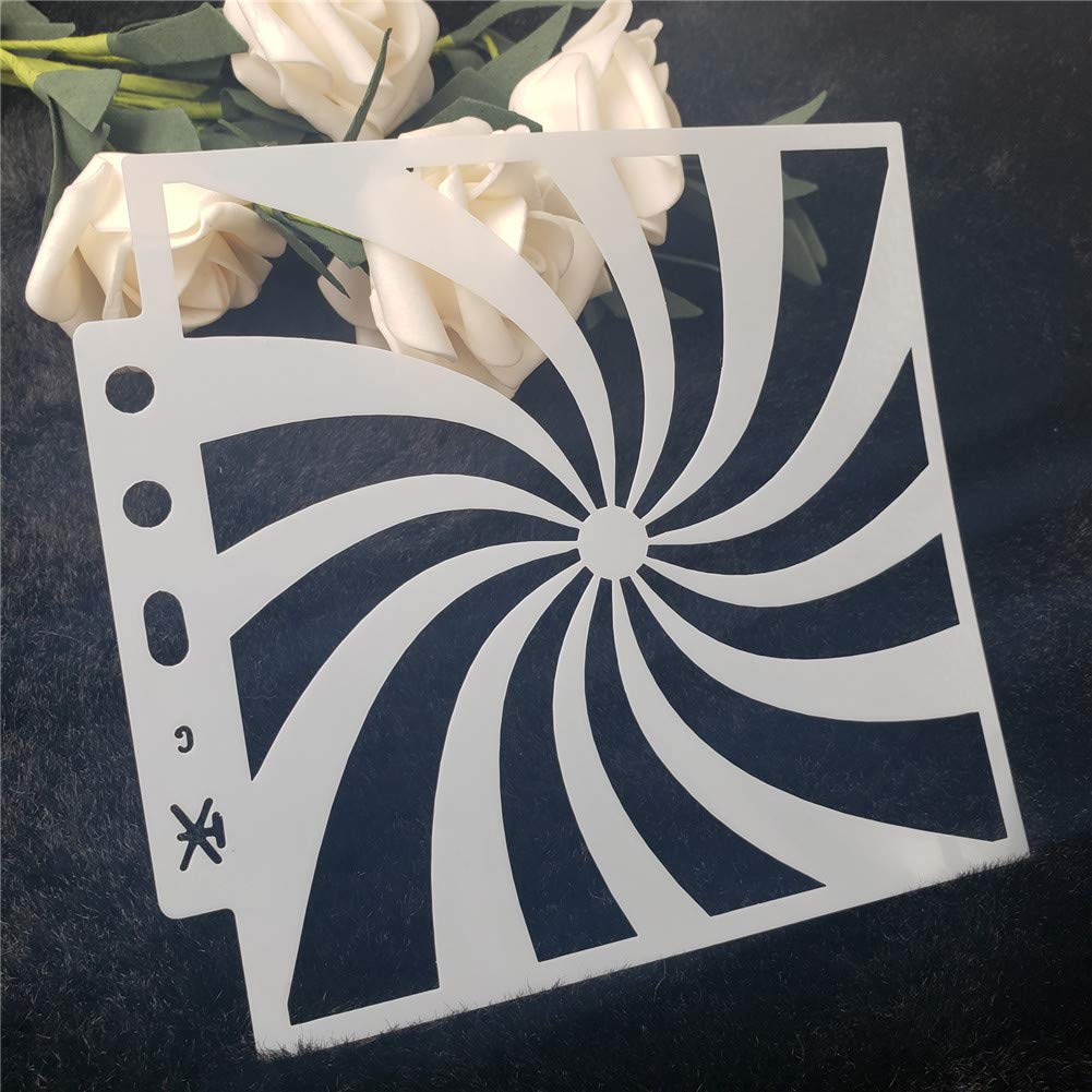 Windmill DIY Hollow Design PET Plastic Stencil Painting Templates Stencils, Perfect for Textile Design, Wall Decoration, Window, Paper, Scrapbooking, Kids Crafting, 13x14cm/5.12x5.51in