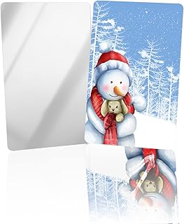 DOME-SPACE 4 Pack Small Unbreakable Shatterproof Stainless Steel Mirror,Christmas Snowman Winter Holiday Festive Snowflake Portable Handheld Vanity Travel Mirror,2 x 3.3 Inches
