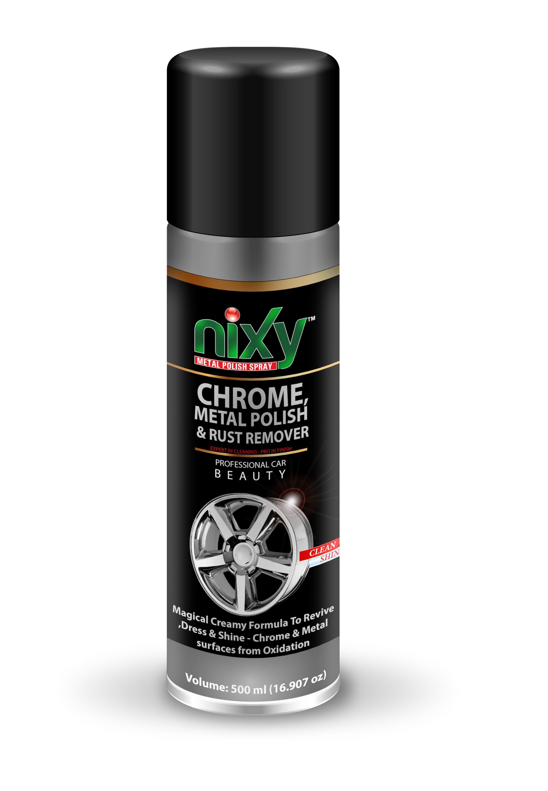 NIXY Chrome, Metal & Rust Remover Spray - King Size 500 ml