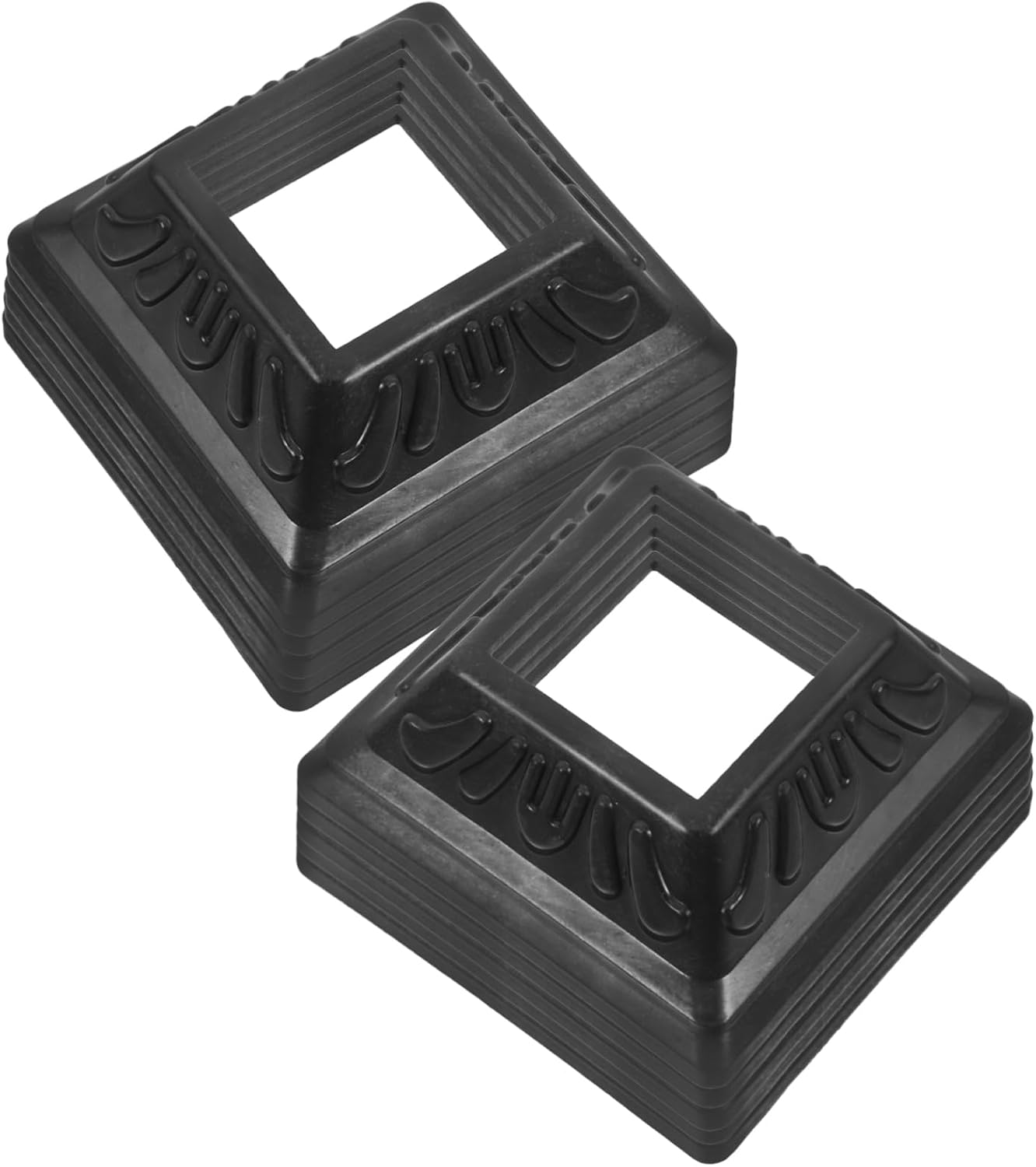 WOONEKY 10pcs Deck Post Base Covers Post Skirt Covers Fence Sleeves Porch Wrap Skirt Vinyl Trim