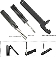 Vista 2 de Kit de herramientas para Glock con herramienta de remoción de mira delantera, desmontaje del cargador, punzón para Glocks 19 19x 17 26 27 43 43x