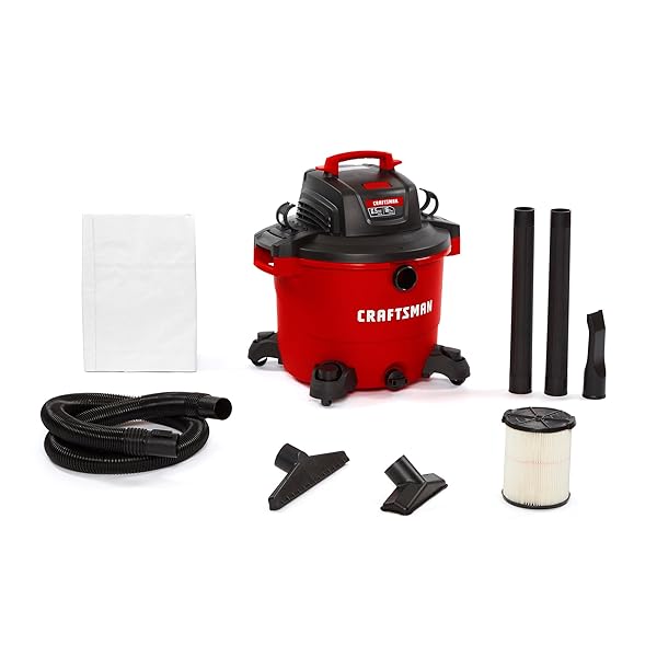 Craftsman CMXEVBE17595 16 Gallon 6.5 Peak HP Wet/Dry Vac, Heavy-Duty Shop Vacuum with Attachments