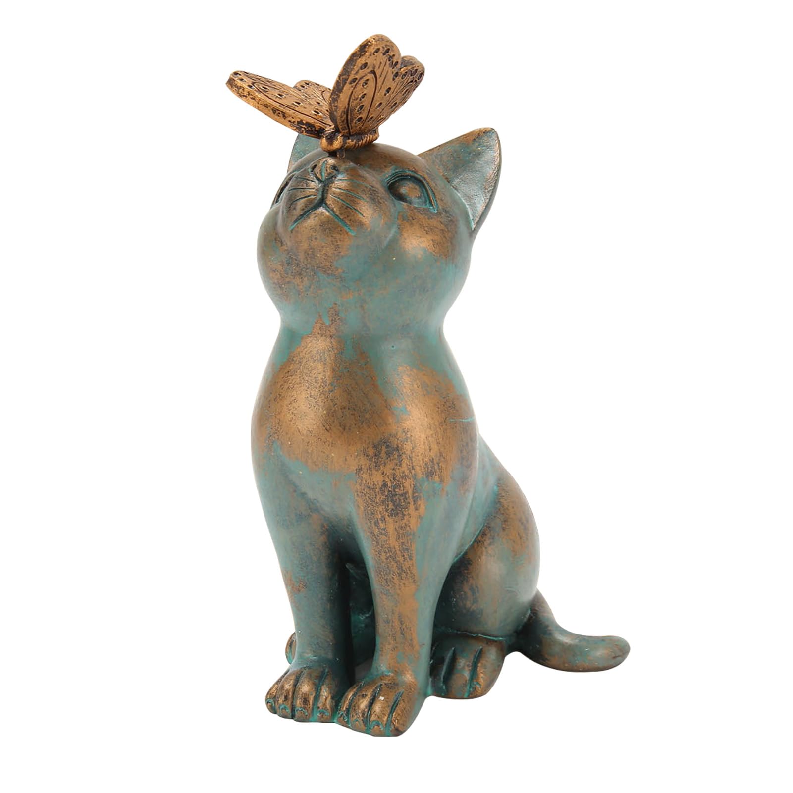 Statua Gatto Angelo In Resina - Decorazione Giardino Per Ricordo Animali Domestici, 11x8x4cm - Foto 6