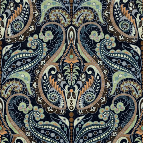 Image of Geelin 4 Pcs Outdoor Patio Chair Cushion Thick High Back Adirondack Chair Cushion Tufted Weather & Fade Resistant Anti-Slip Outside Rocking Chairs Pads with Ties 44 x 19 x 4 Inch (Paisley Teal Amber)
