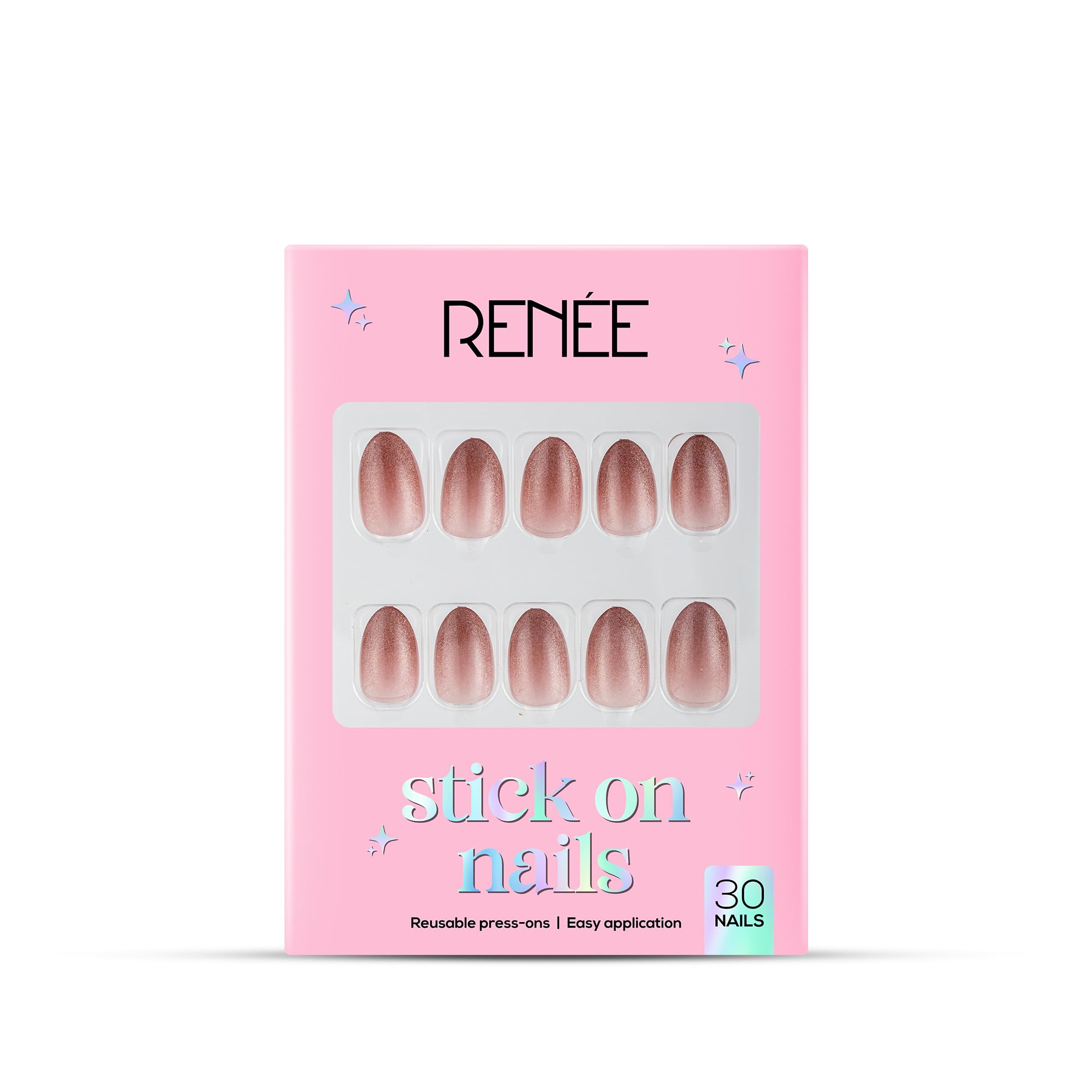 RENEE Stick On Nails Cat Eye Nail 04| 30 Reusable Artificial Fake Nail Set| Lightweight & Long Lasting| Easy To Use| Quick Fix For Festivals & Special Occasions-image-29