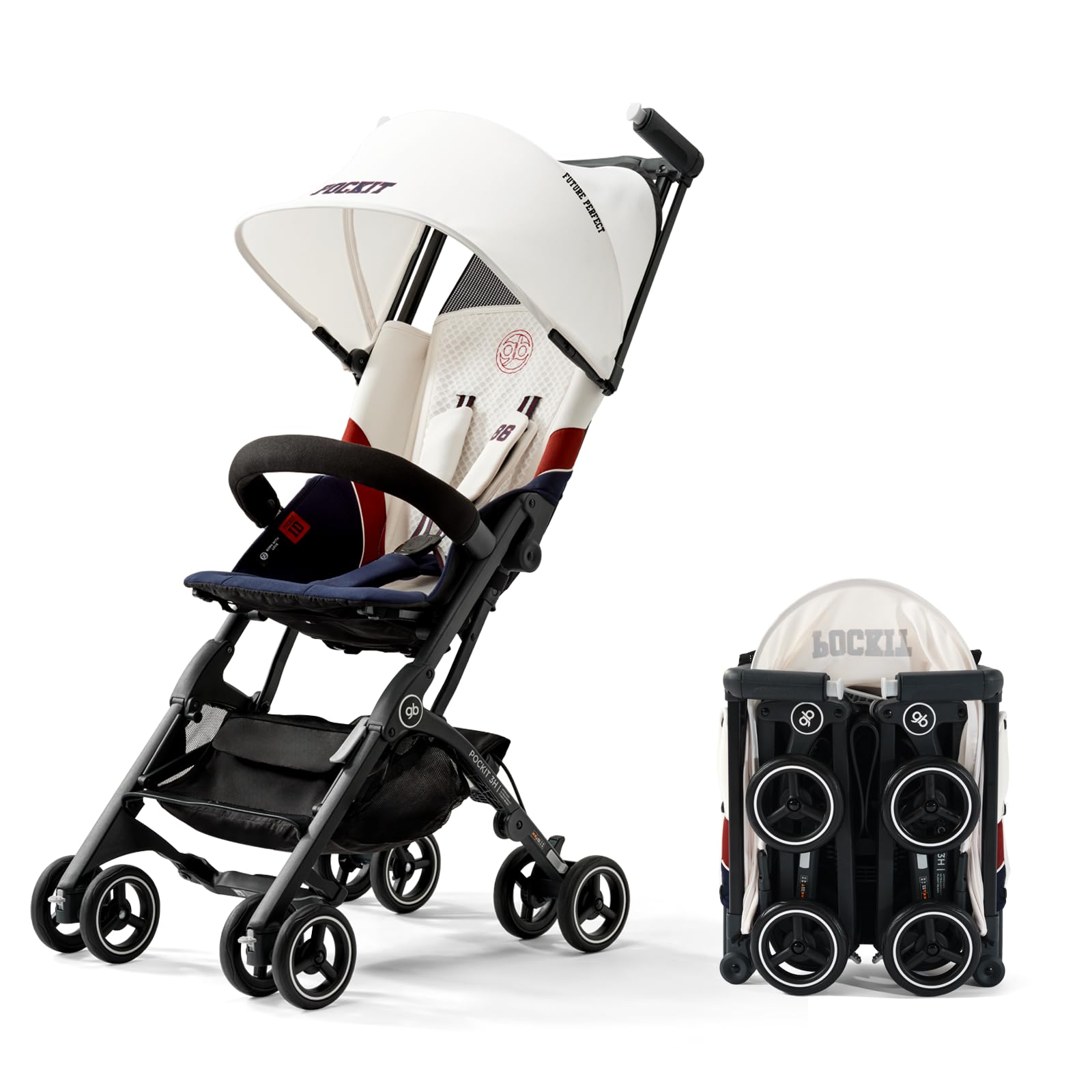 gb Pockit+ All-Terrain, Ultra Compact Lightweight Baby pockit Travel Stroller for Babies & Toddlers, Carry-On Flight Luggage Compliant, White&Blue-image-28