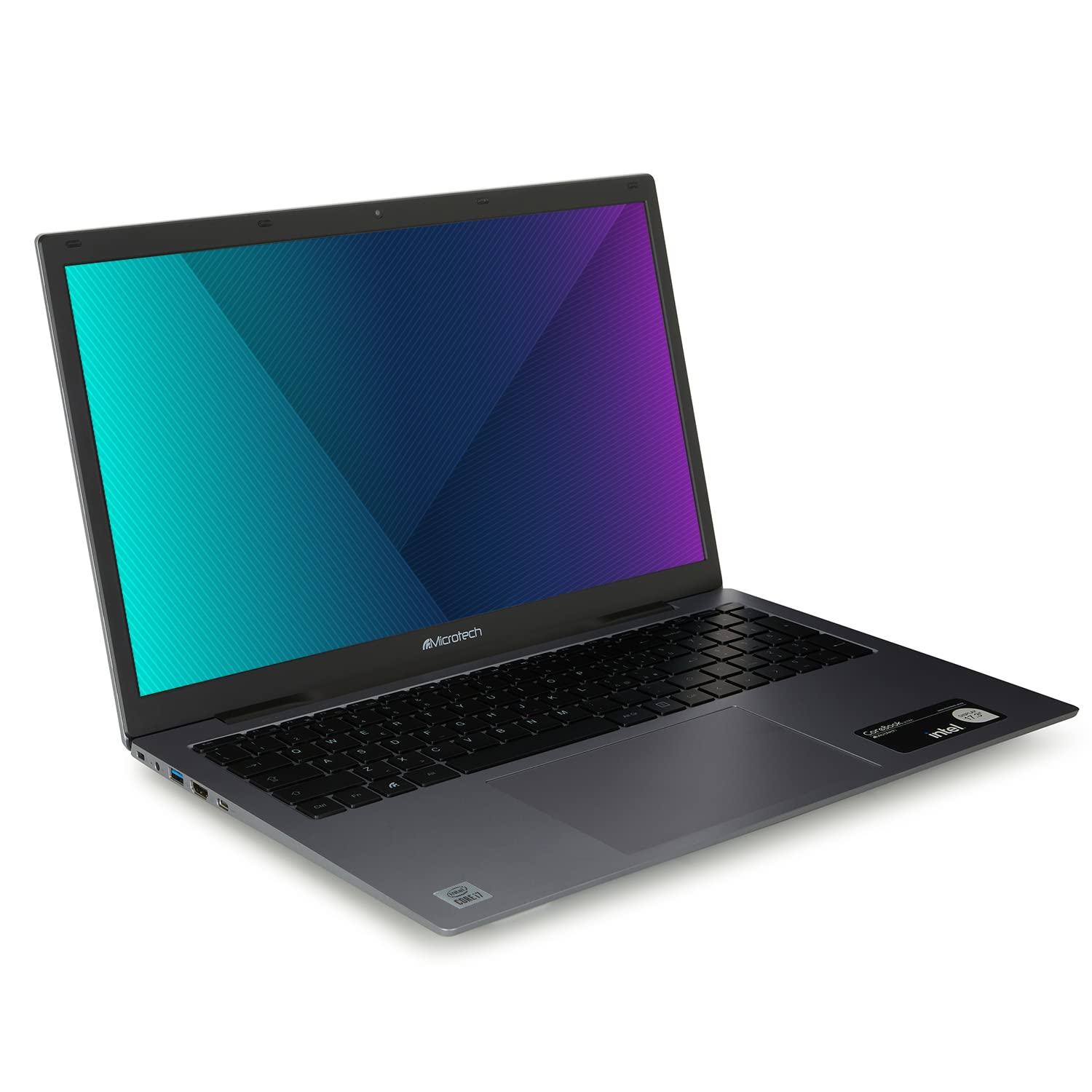 Microtech CoreBook Ultra CB17 notebook, Windows 11 Home, Intel Core i7-1065G7, RAM 16 GB, SSD 1 TB, Intel Iris Plus, 17,3-calowy wyświetlacz FHD IPS, USB-C, z wielojęzyczną osłoną klawiatury, szary