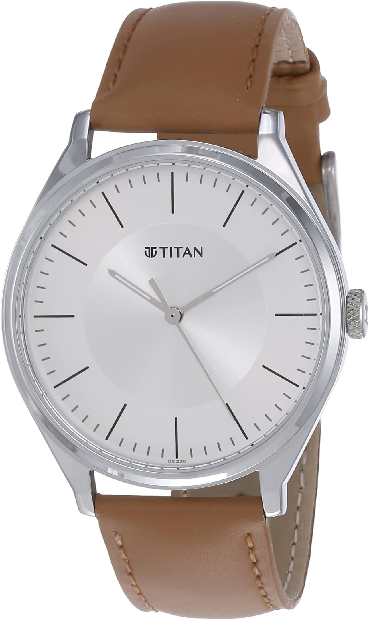 Titan Neo Economy Analog Blue Dial Men's Watch-NN1802SL07/NP1802SL07 Genuine Leather, Brown Strap
