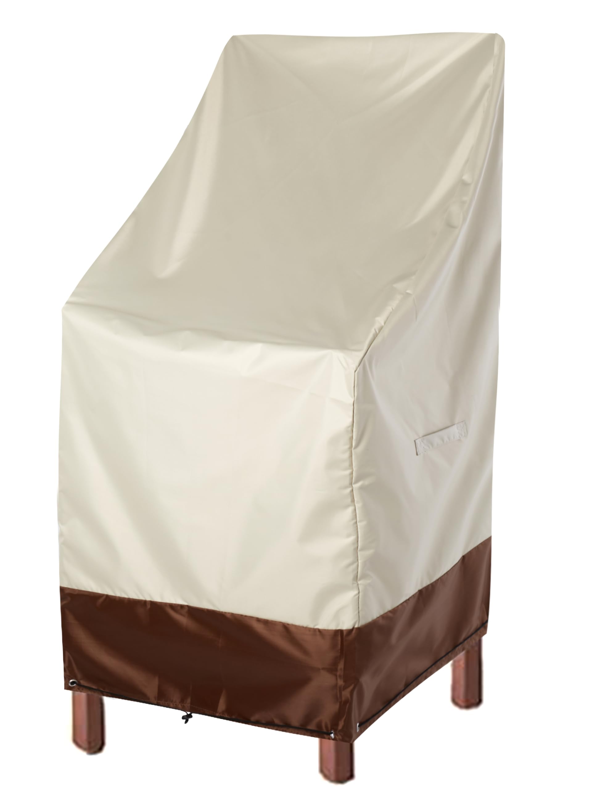 RosieLily Patio Chair Covers High Back Outdoor Bar Stool Covers (1 Pack-Beige & Brown, 25.2