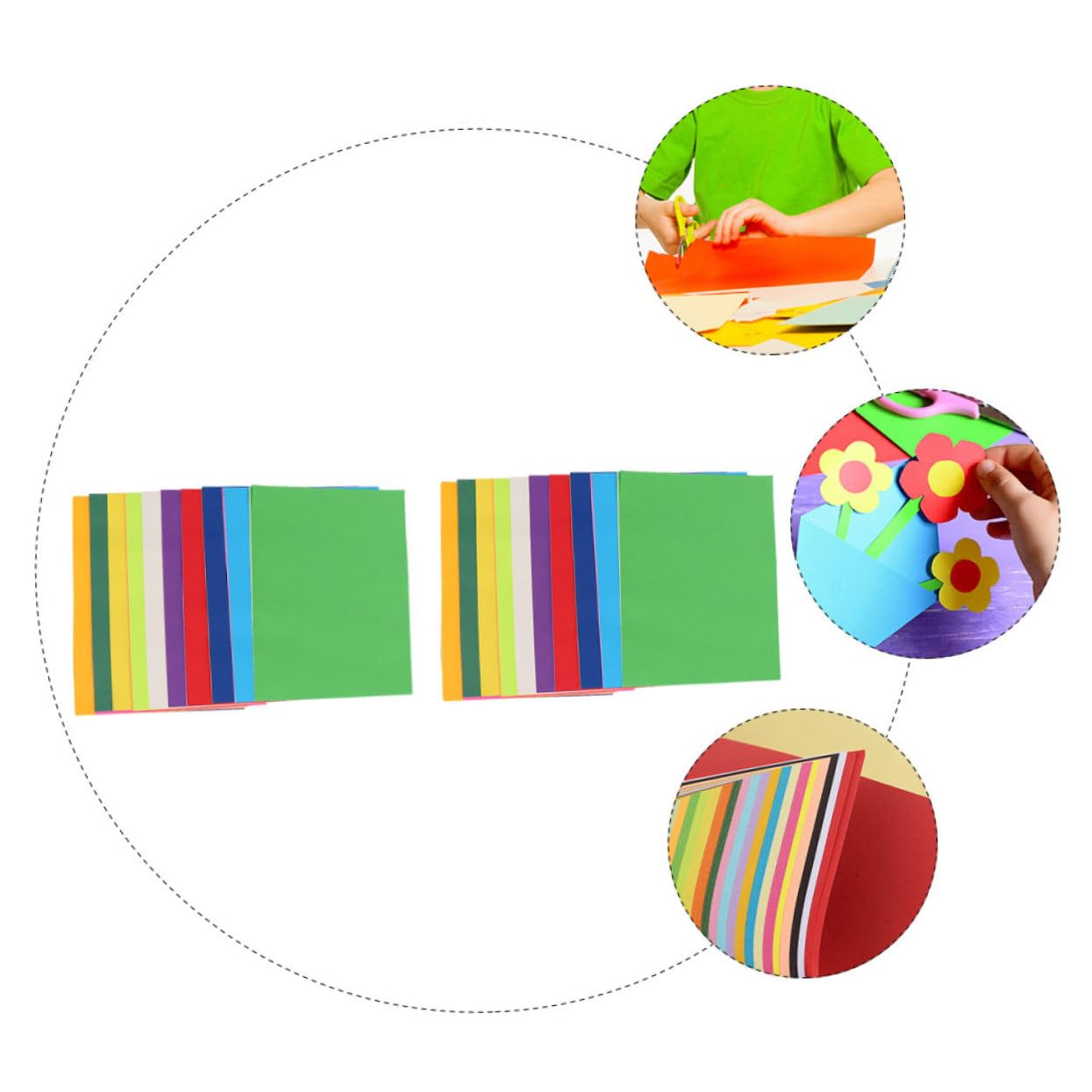 Buntes Quadratisches Faltpapier für Kinder, 200 Blatt, Papier