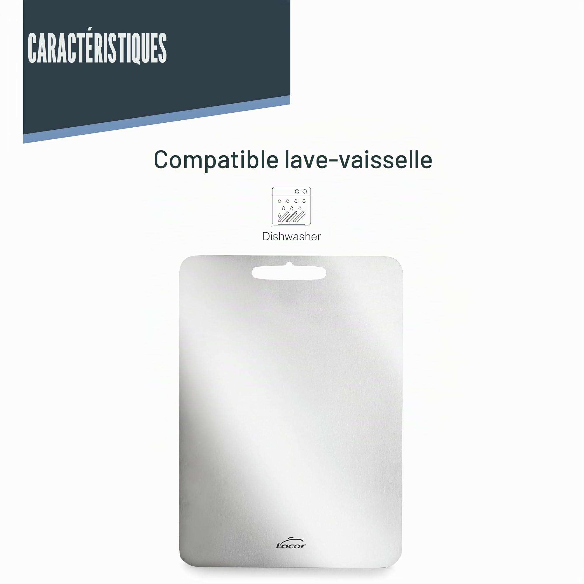 Lacor 60772 Cutting Board Titanium 99% Pure Titanium 20 x 30 cm | Durable professional utensil; designed for optimum performance and quick and easy cleaning in the dishwasher
