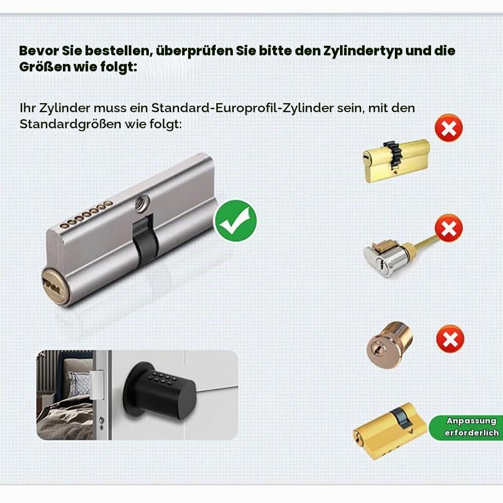 NEWFUN Türschloss mit Fingerabdruck,Fingerabdruck Schloss Haustür,Smart Home Türschloss,Mit Schlüssel, Schlüsselkarte, Bluetooth APP für Türschloss, wasserdicht, Fingerabdruckschloss für 35-45mm Tür