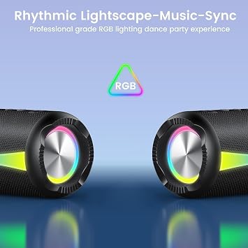 Portable Bluetooth Speaker, 2026 Latest Speakers Wireless Bluetooth 5.4 with 7 RGB Light Modes & 20H Playtime with Deep Bass, TWS Pairing, IPX7 Waterproof Speaker for Home, Travel, Party