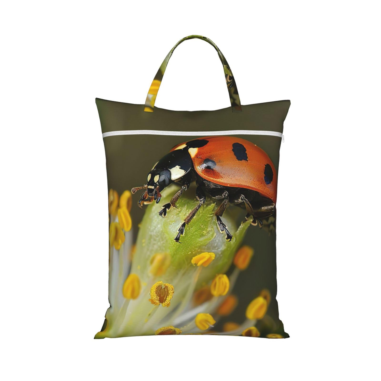 Pphgut 1 Pc Ladybug Print Travel Laundry Bag Portable Dirt Clothes Bags Daily Hiking Camping Vacation
