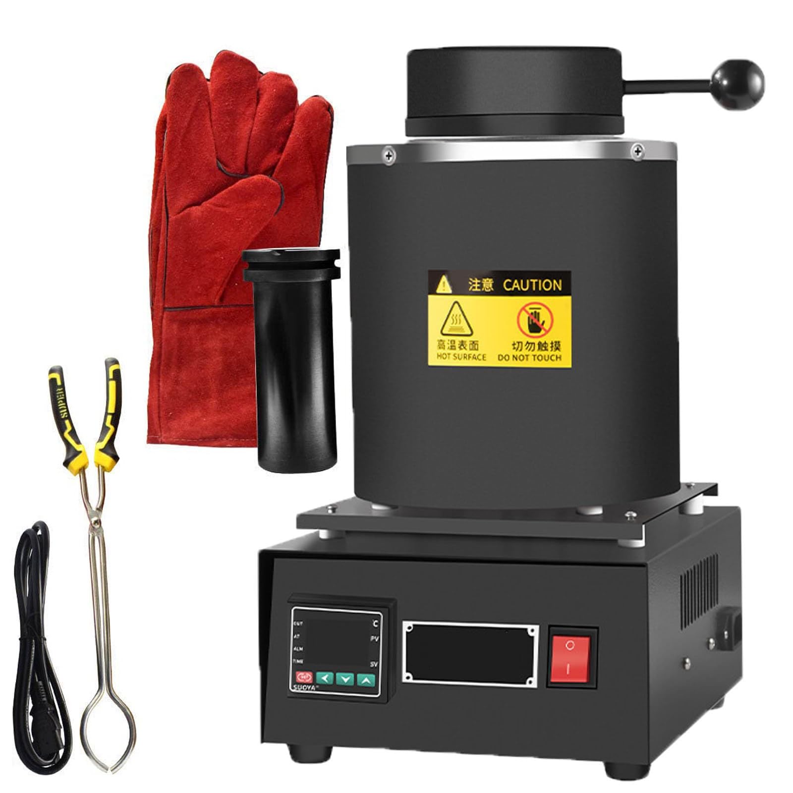 Eiwitany Electric Gold Melting Furnace - Digital Metal Smelting Machine for Scrap Gold, Silver, Copper, Aluminum - for Jewelry and Metal Refining (Black 3KG)