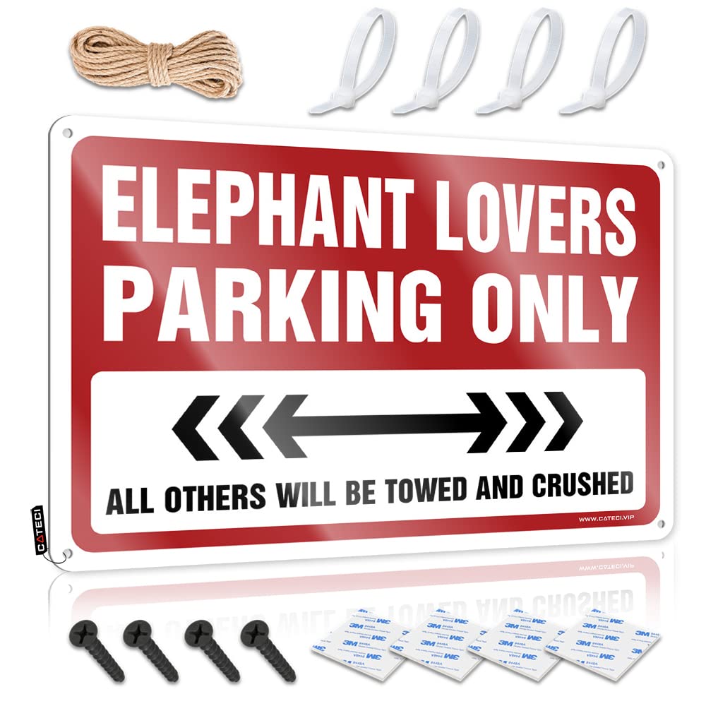 Metal Wall Decoration Scandinavian Outdoor Fall Decor Home Decor - Elephant Lovers Parking Only Haves Rustic Style Artwork For Tailgating(30X40CM)
