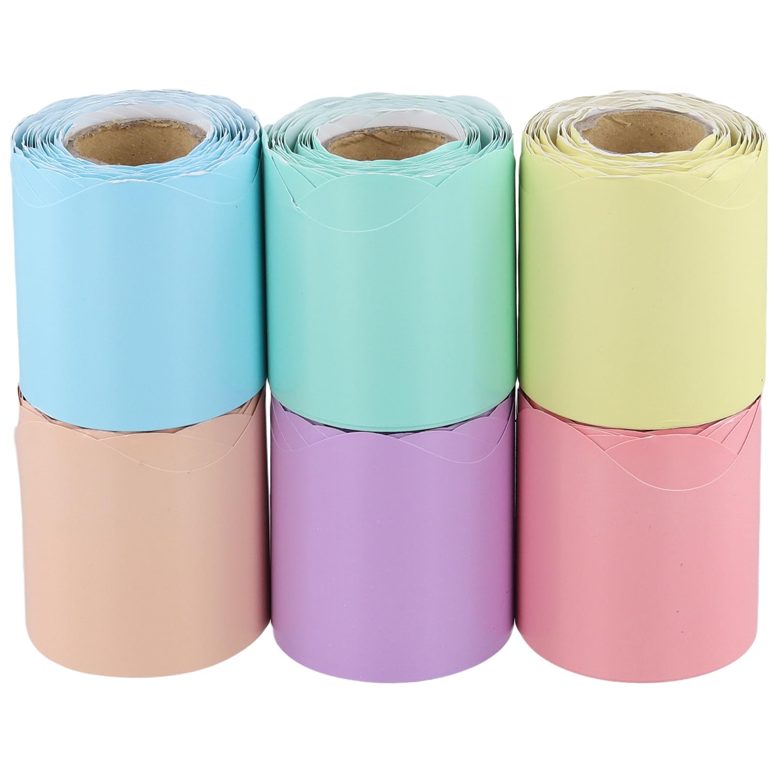 JEUIHAU 12 Rolls 393.7 ft Bulletin Board Borders, Colorful Border Rolls Classroom Blackboard Trim, Self Adhesive Wallpaper Border, School Whiteboard Wall Border