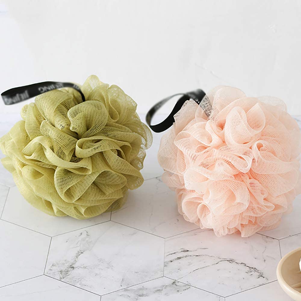 2 szt. Gąbka do kąpieli Loofah prysznice Mesh Puff Shower Ball Body Scrubber Blistering Exfoliating