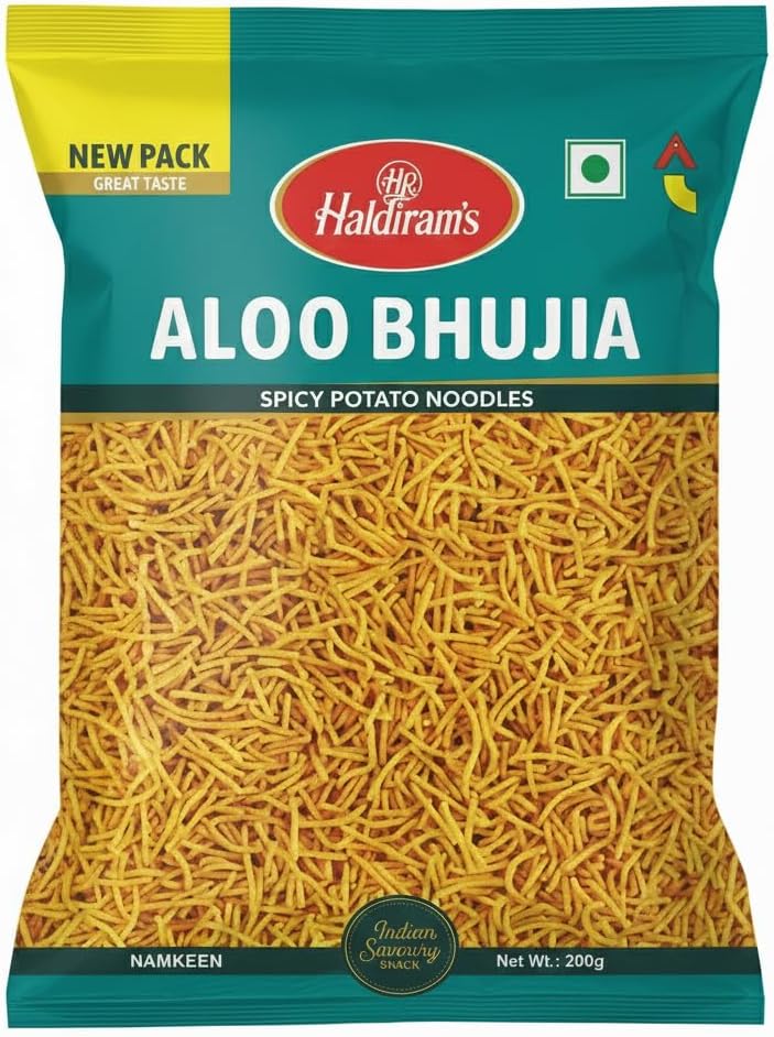 Haldiram's Indian Savory Potato Flavored Crispy Snack Mix Aloo Bhujia 200g
