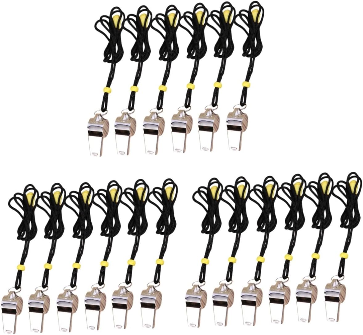 BESPORTBLE 12 Pcs Lanyard Whistle Official Whistle Whistles with Lanyard Stainless Steel Whistles Noisemakers