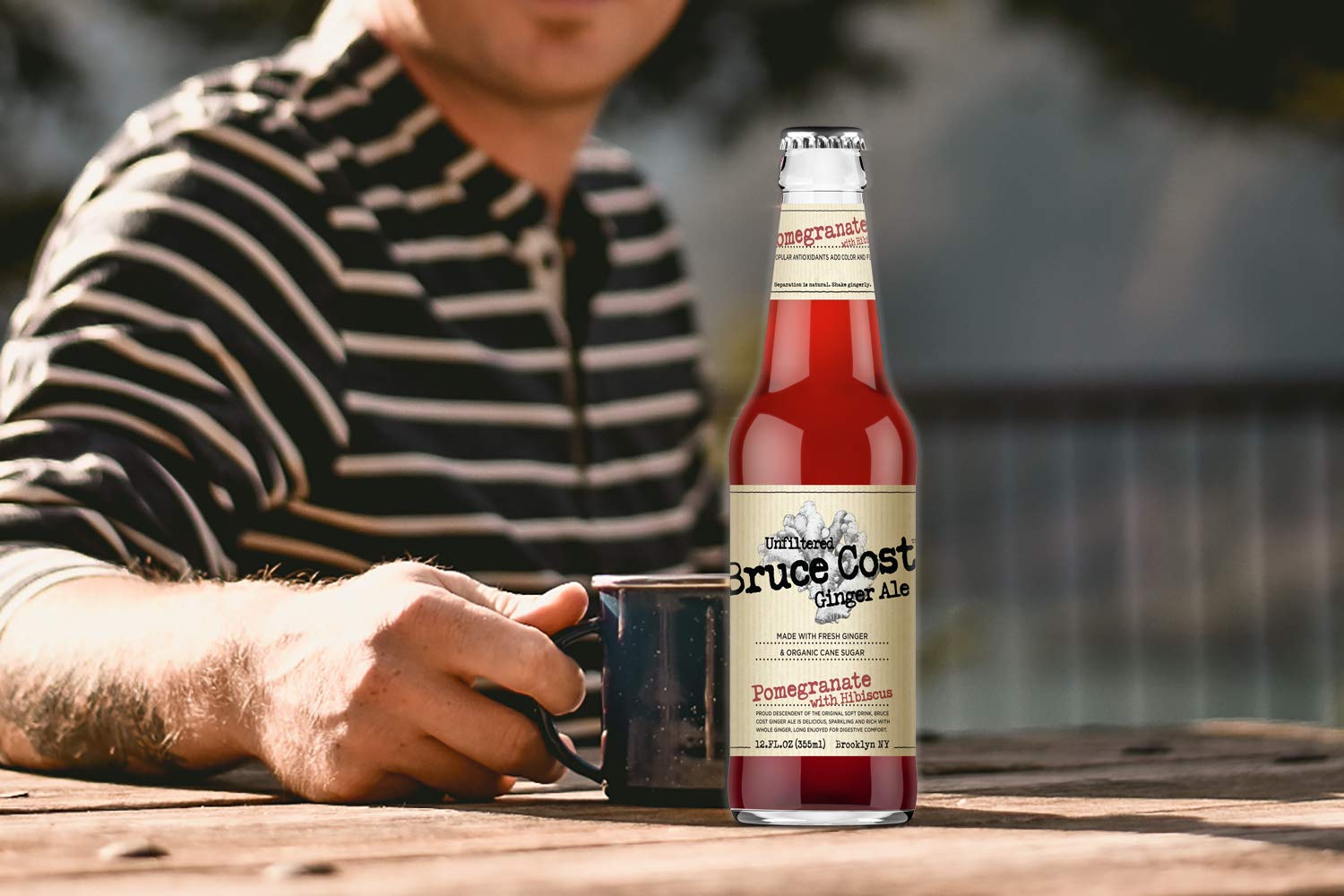 Bruce Cost Unfiltered Ginger Ale - Pomegranate with Hibiscus - 12 oz (24 Glass Bottles)