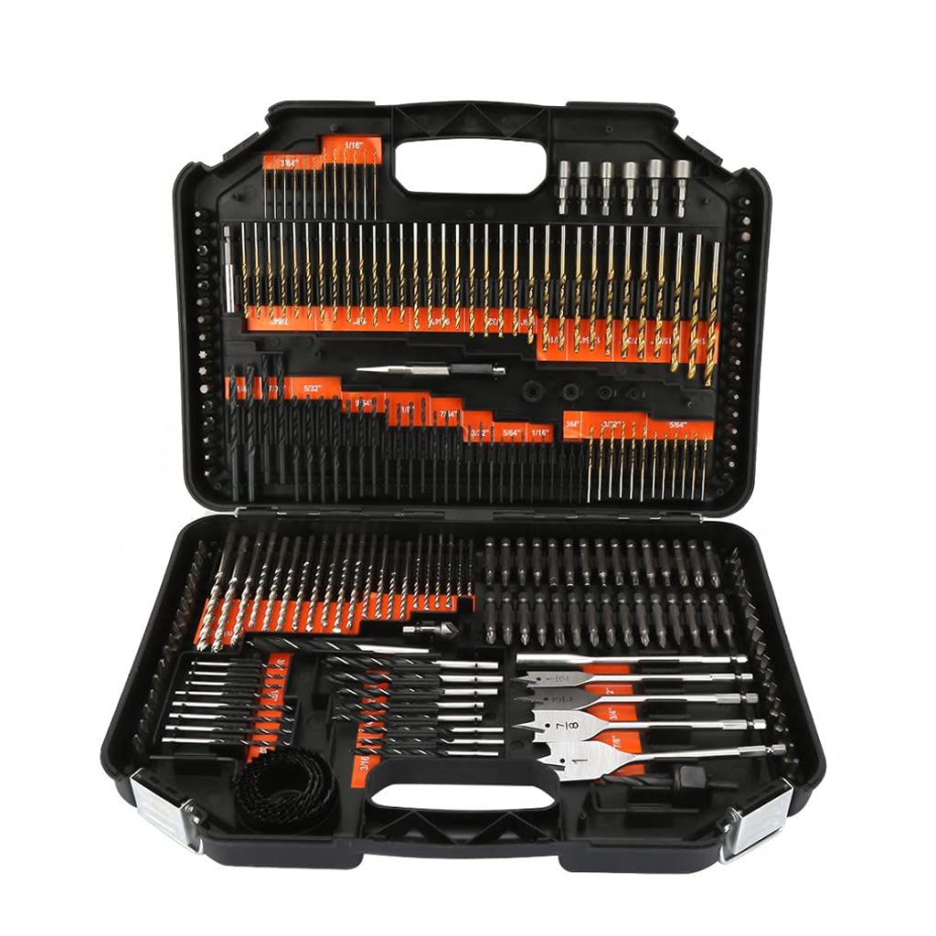 Juego de Brocas de Tornillo de combinación de 246 Uds con Caja de plástico Negro Juego de Brocas de Metal de Madera DIY Multifuncional
