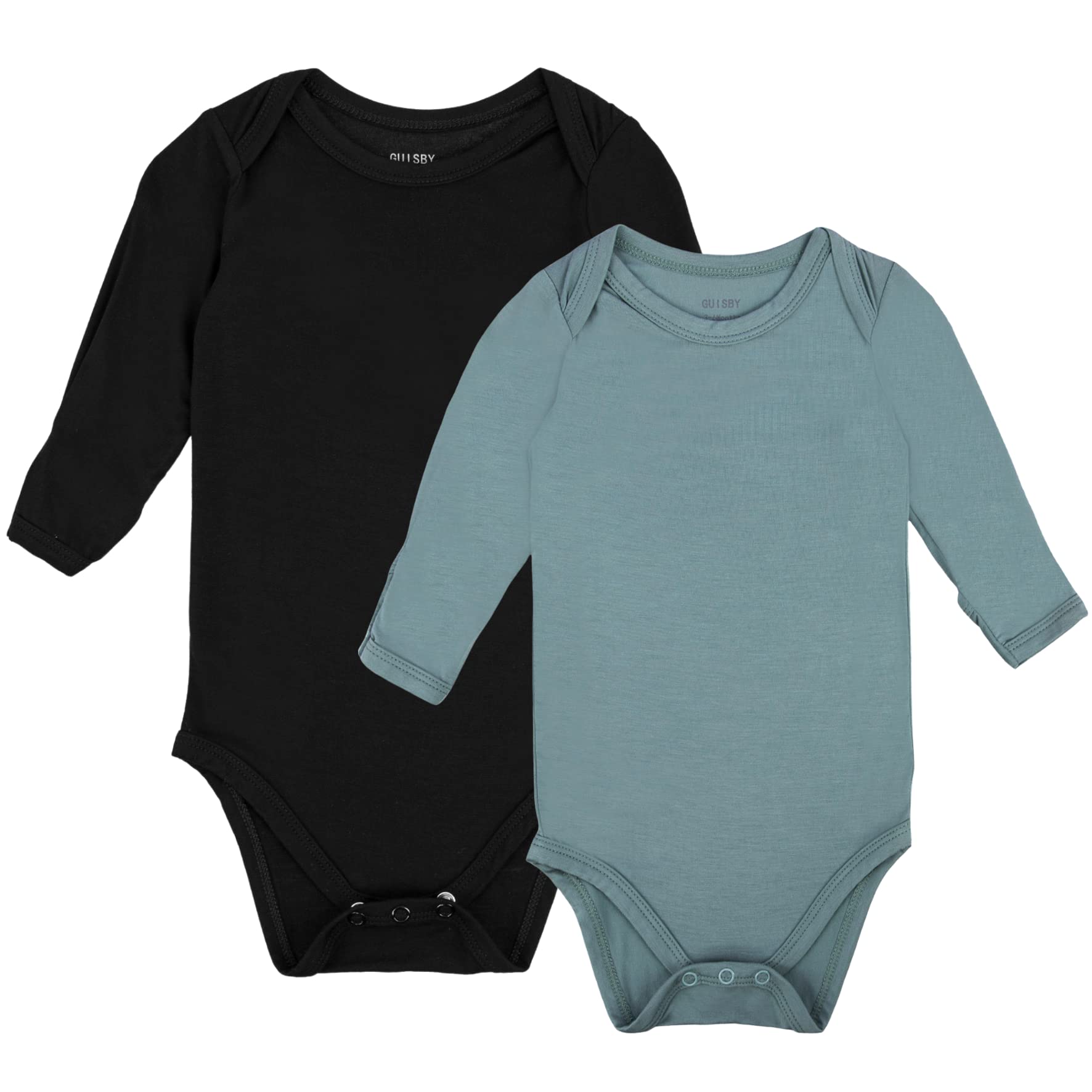Baby Bodysuit with Mitten Cuffs , Bamboo Onesies Long Sleeve Pajamas for Boy Girl 0-24 Months