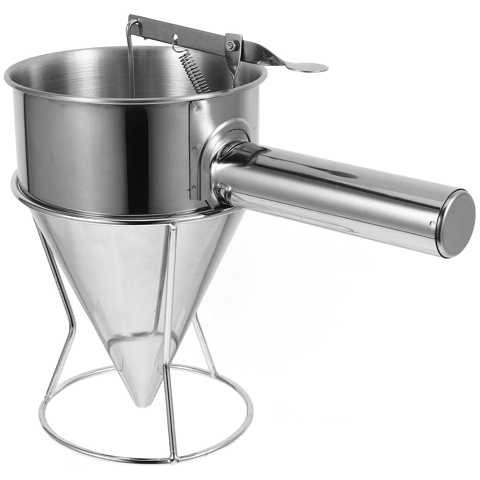 VICASKY Imbuto in Acciaio Inossidabile 1200ml con Supporto e Manico Smontabile per Cucina, Dosatore Pancake e Strumento per Decorare Dolci e Alimenti