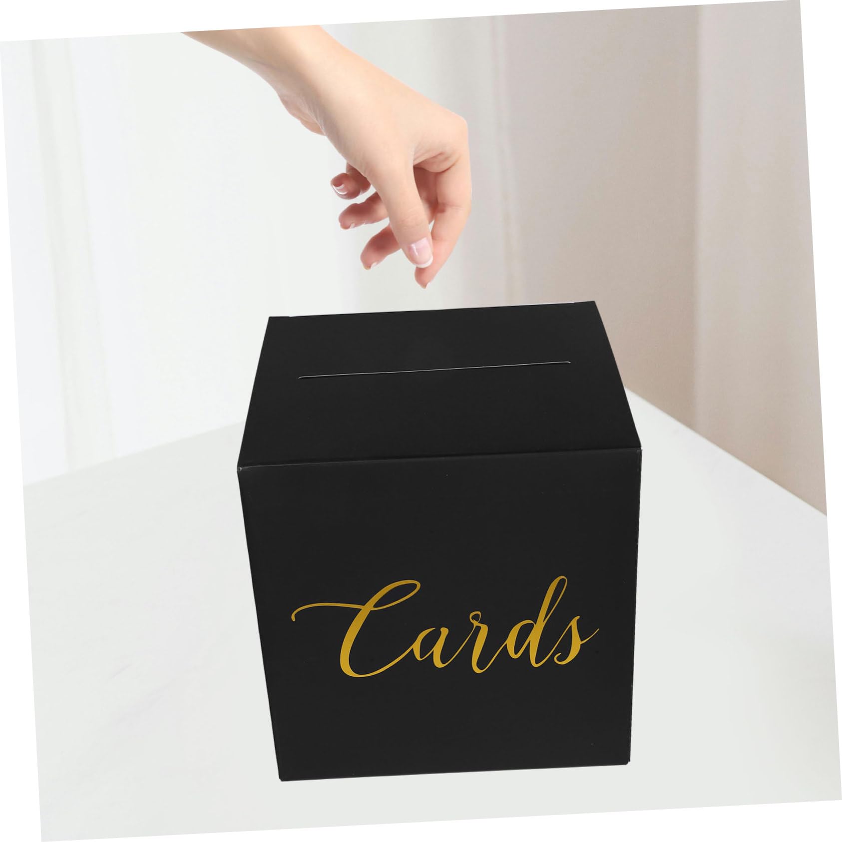 SOLUSTRE 4 Sätze Teiliges Hochzeitskartenbox aus Schwarze Geschenkbox für Hochzeit Empfang Gästewünsche Stilvolle Aufbewahrung Besonderer Karten und Erinnerungen