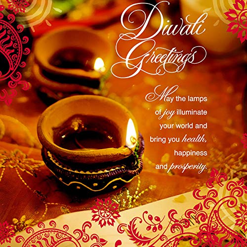 Gegizun Davora Stunning Diwali Greeting Card (DAV-DWF1031) - Decorative Candles - Greeting Card for Any Recipient