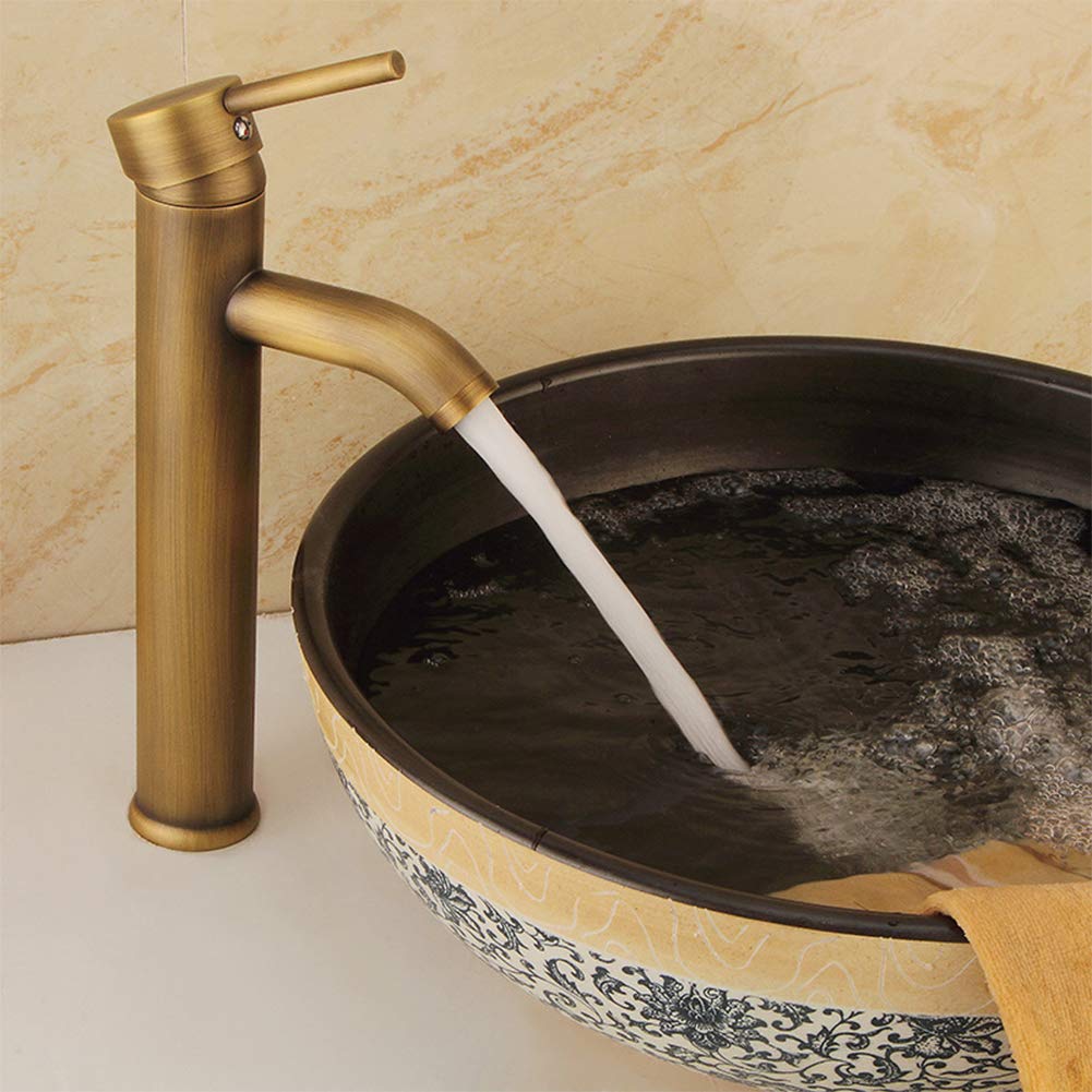 Rubinetto Bagno Lavabo, Miscelatore Lavabo Monocomando, Stile Vintage Ottone Rubinetto Bagno, Per Acqua Calda E Fredda Disponibile, Valvola In Ceramica, Per Bagno o Avabo Bagno, Bronzo