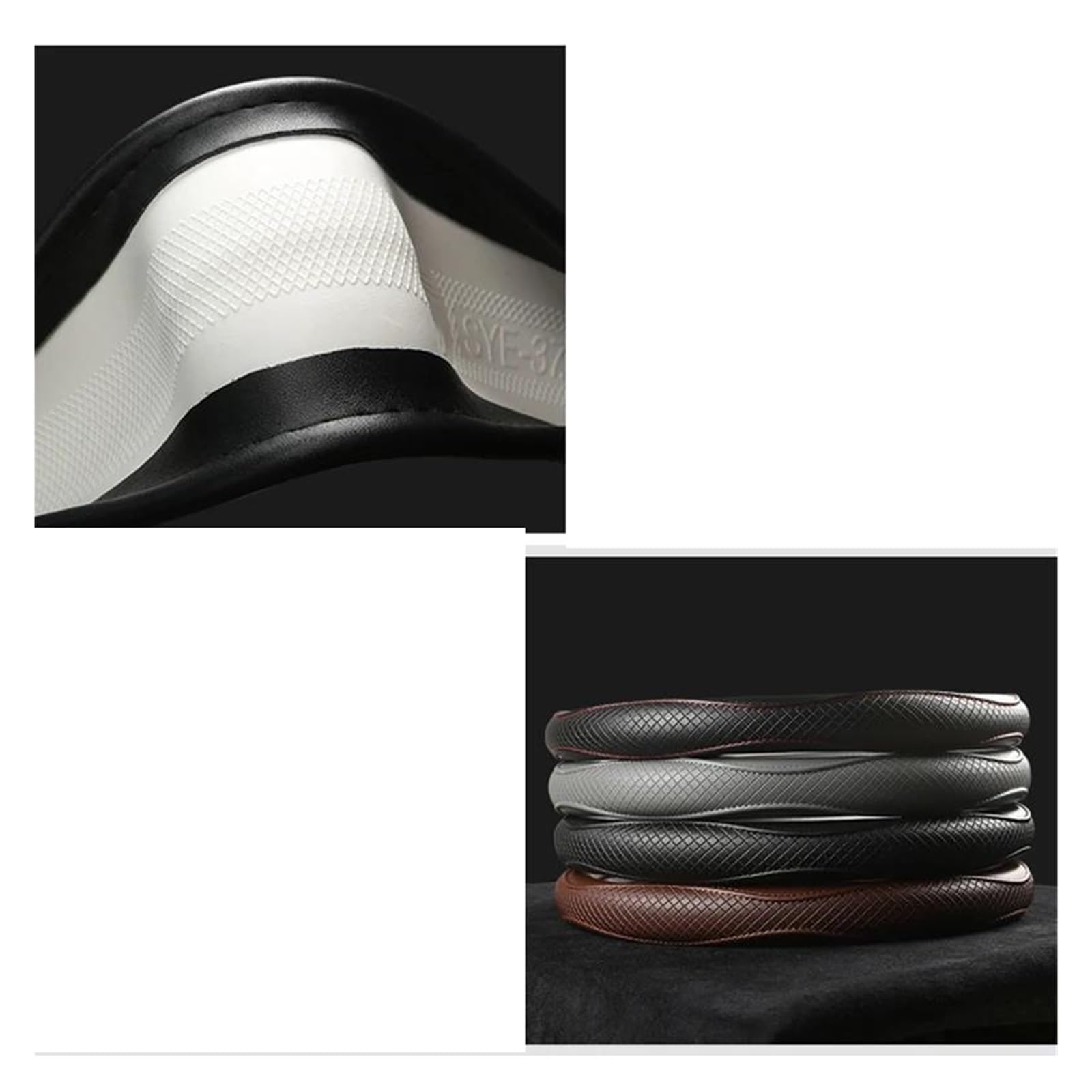 Funda para Volante de Coche de Cuero Genuino de 15 pulgadas/38 cm para Toyota Yaris, CHR, Vios, Prius y Alphard. Funda para Volante de Coche Negra.