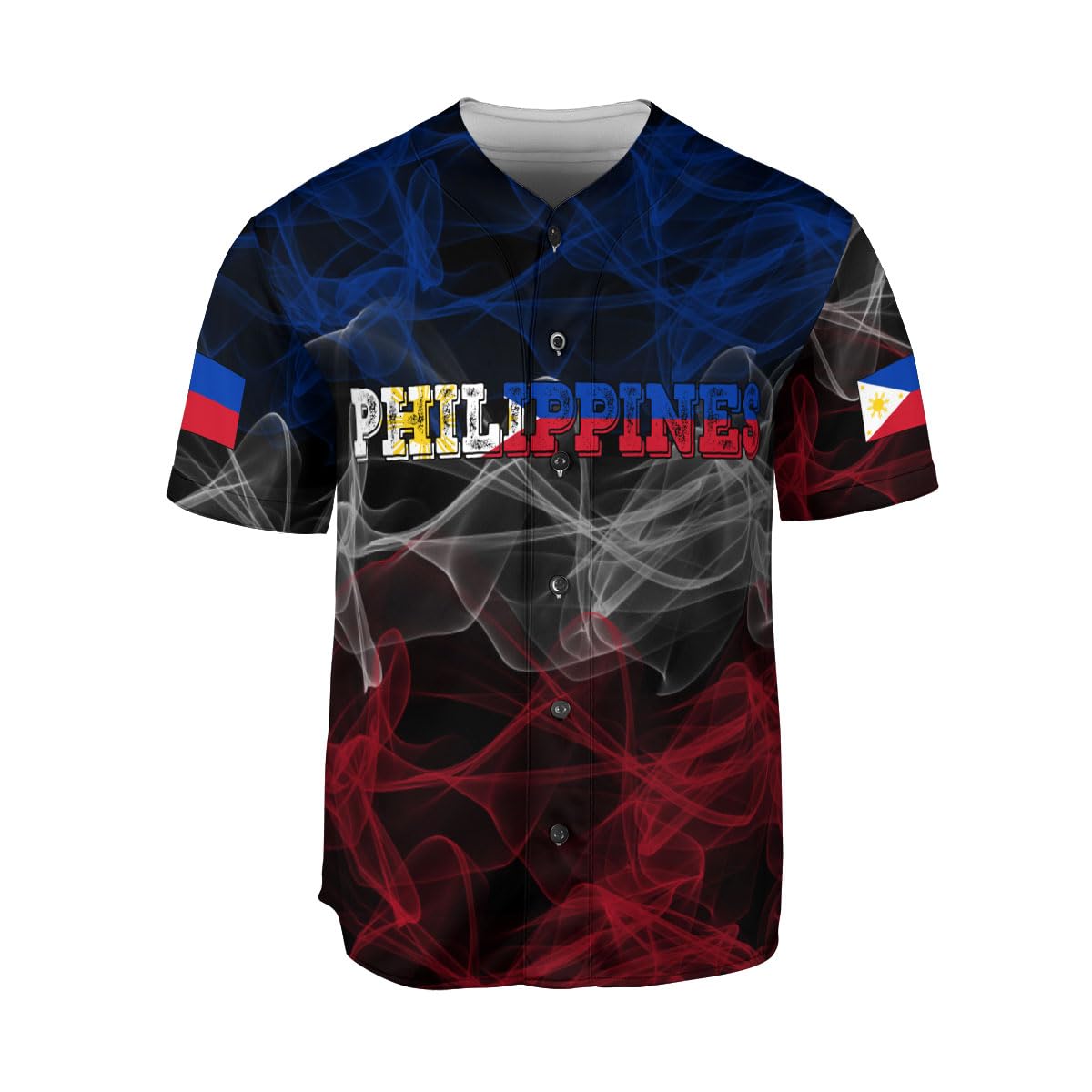 Personalized Philippines Baseball Jersey with Filipino Flag, Philippines Flag Shirt (Style 5)