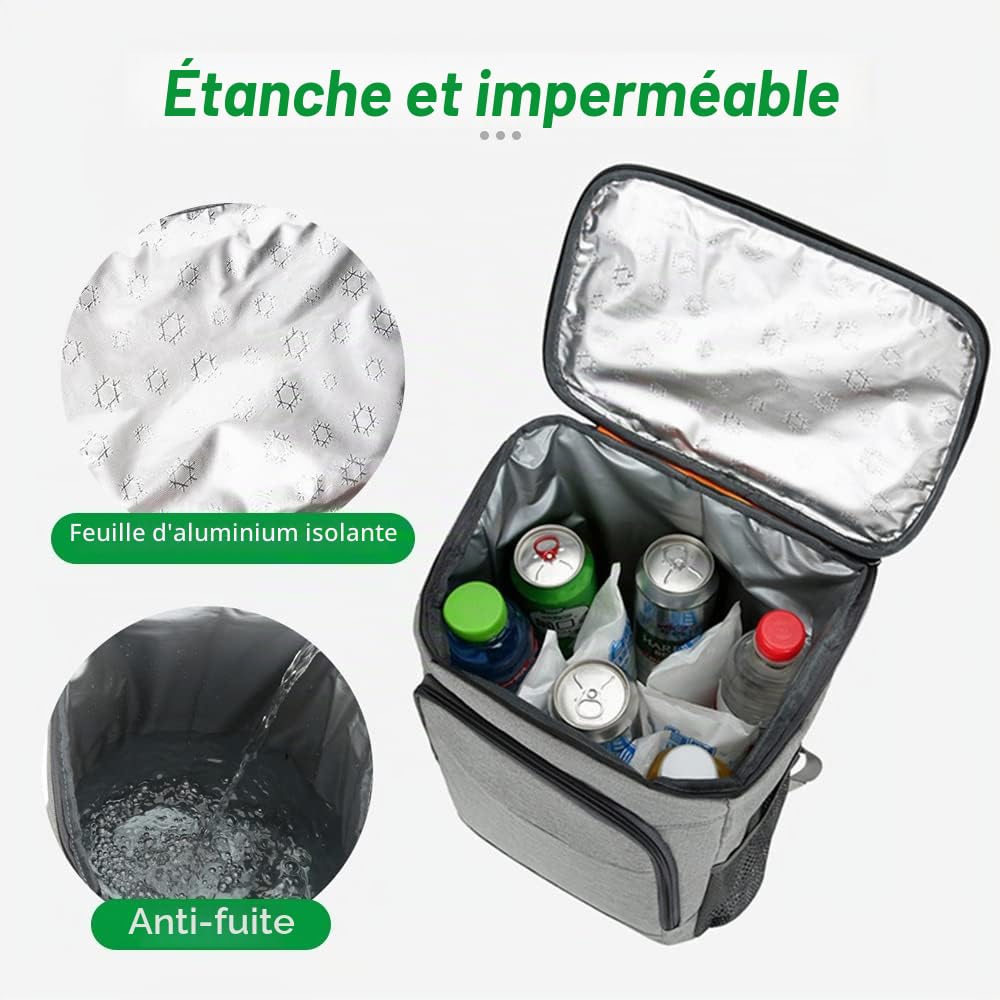 sac à lunch isolé,Sac à dos isotherme de 30 litres Sac à lunch isolé étanche pour camping en plein air, randonnée, pique-nique sur la plage