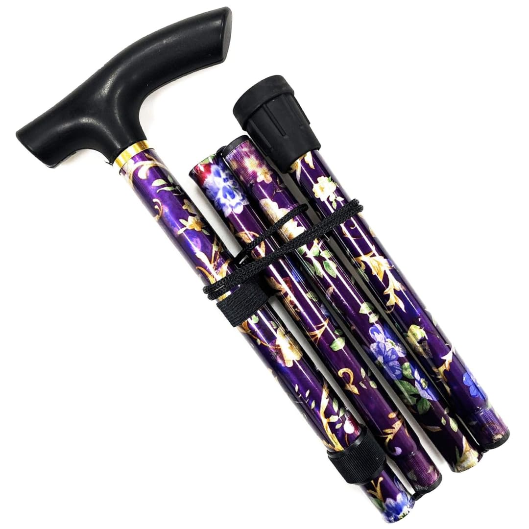 VIROSA Floral Walking Stick, Lightweight Foldable, Extendable Adjustable Walking Cane | Flexible and Durable | Walking Aid Mobility Aid | Collapsible Walking Stick