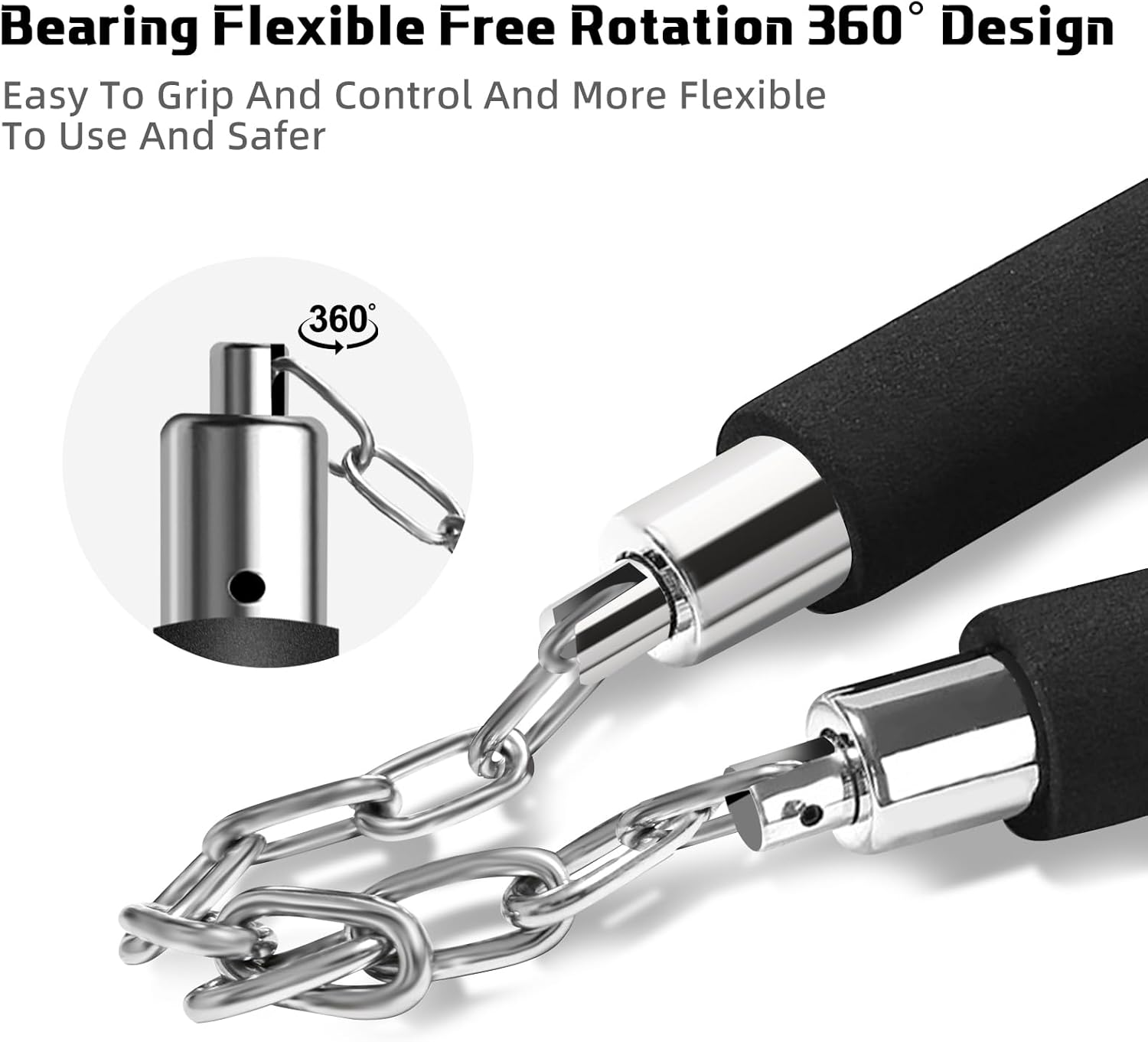 2 Pack Safe Foam Nunchucks for Adult and Kids Training Nunchucks with Steel Chain for Beginners Practice and Training