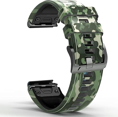 Miniatura 9 de Correa de reloj de silicona de camuflaje de ajuste rápido de 1.024 in compatible con Garmin Fenix 7xFenix 6x ProFenix 6xFenix 5x PlusFenix 3Fenix 3