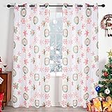 TOMORO Snowflake Christmas Sheer Curtians for Living Room - Xmas Semi Sheer Curtain, Set of 2 Panels...