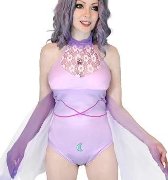Landofgenie Cotton One Piece Bodysuit Romper Onesie Purple Pajamas for Women Cosplay Outfits - Tyrandes Memory