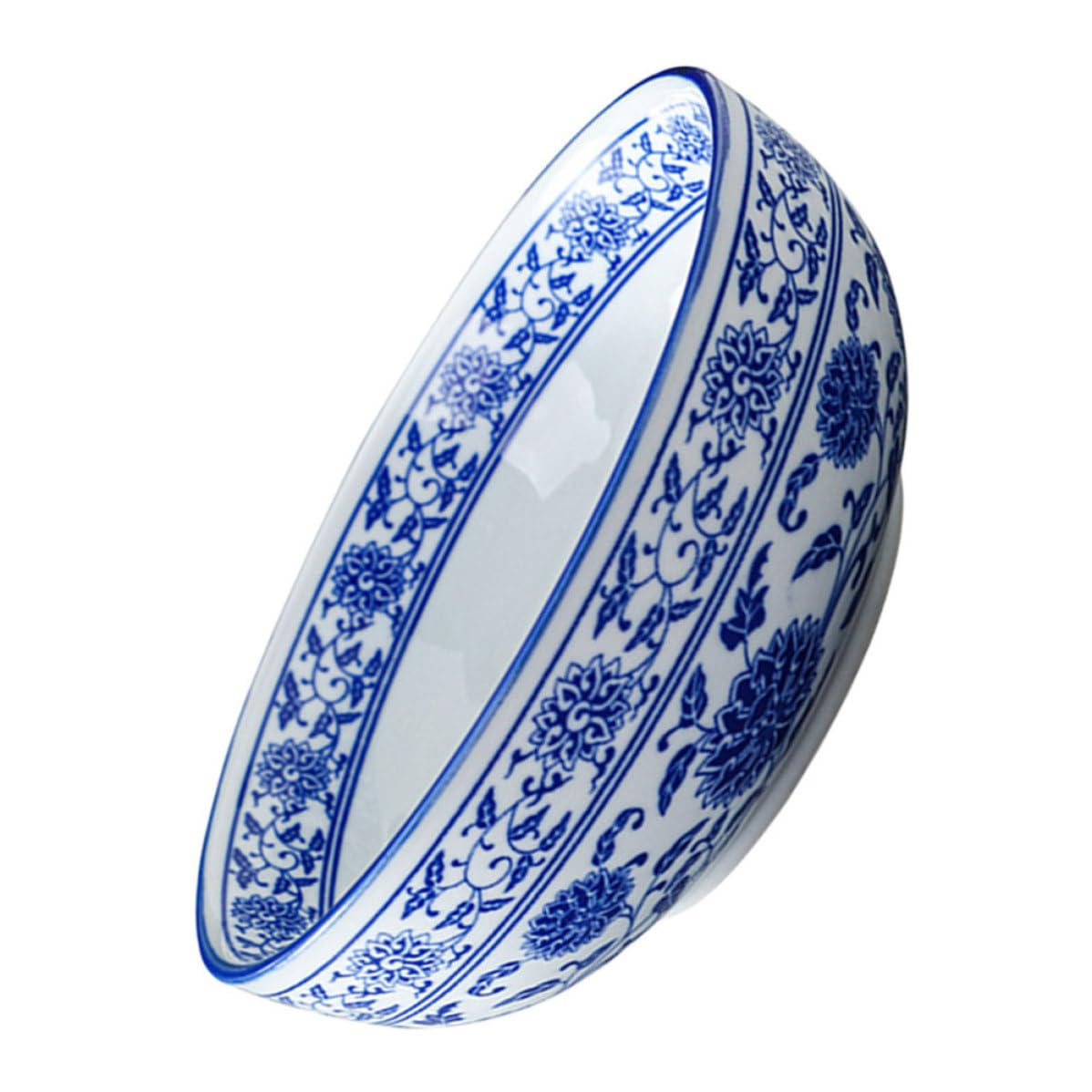 Cuenco de Cerámica Azul Estilo Chino para Sopas y Comidas Calientes