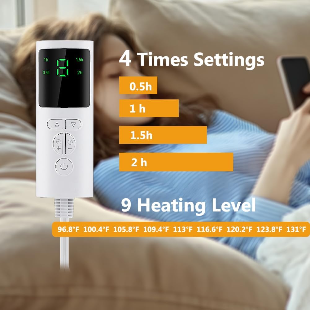 Heating Pad for Back, Portable Heat Pad for Back with 6 Heat Settings & Auto Shut Off, Heated Back Wrap with Strap as Gift for Mom Women Men