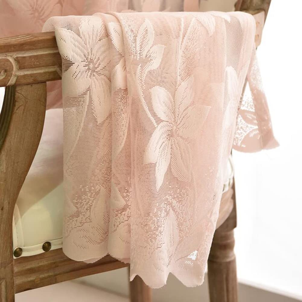 Tende di Pizzo Rosa per Le Ragazze della Camera da Letto, Floreale Voile Tenda Finestra Trasparente per Il Soggiorno Balcone, 1 Pannello (Size : WxH 200x270cm)