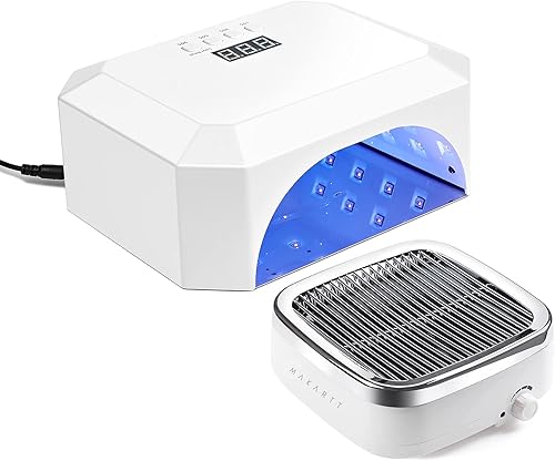 Makartt Eloisee - Lámpara de uñas LED UV de 36 W, luz UV para uñas, paquete de lámpara de curado profesional con colector de polvo de uñas,