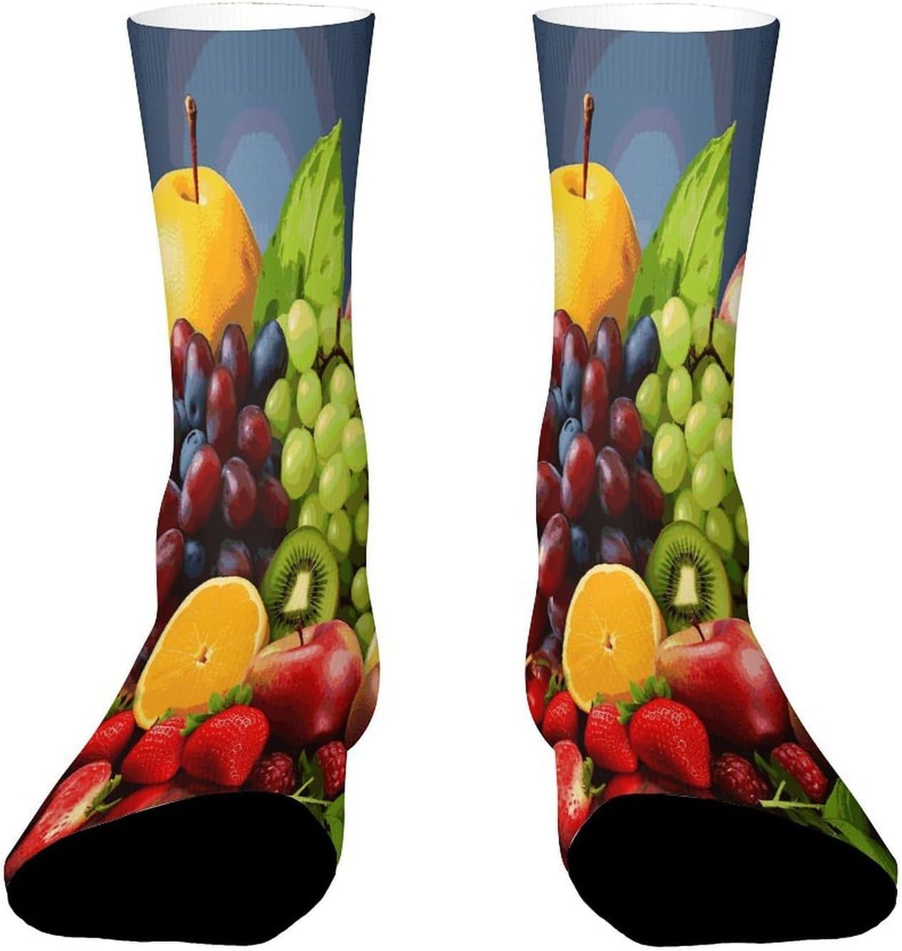 Fruits Crew Sock High Stocking Grippy Socks | Socks for Men & Women,Stockings-Long Thin Tube Sports, Breathable Soft Athletic for Nurses,Travel