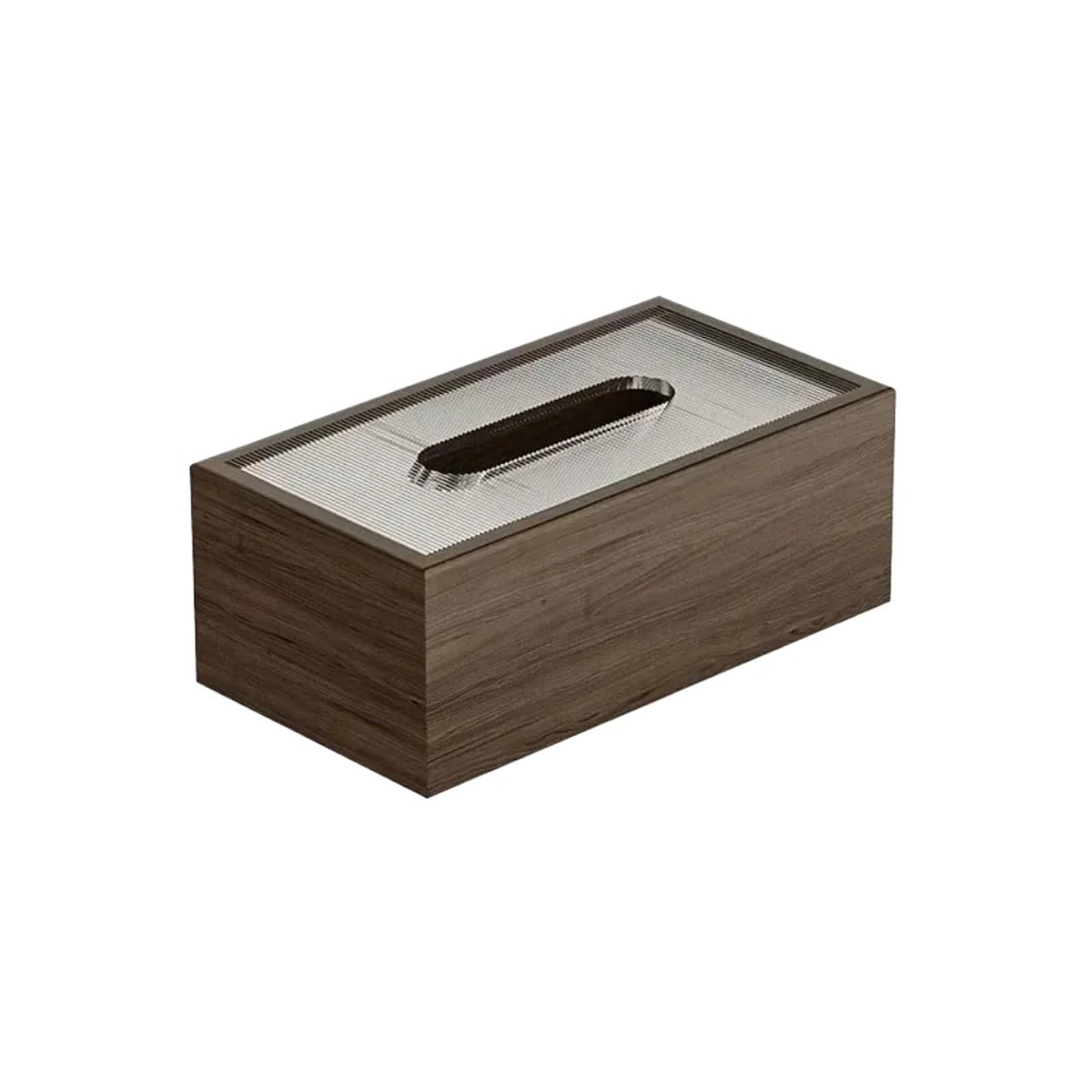 Wood Tissue Box Walnut Wooden Tissue Box Living Room Napkin Dispenser Black Handmade TissueBox(19.5cm)