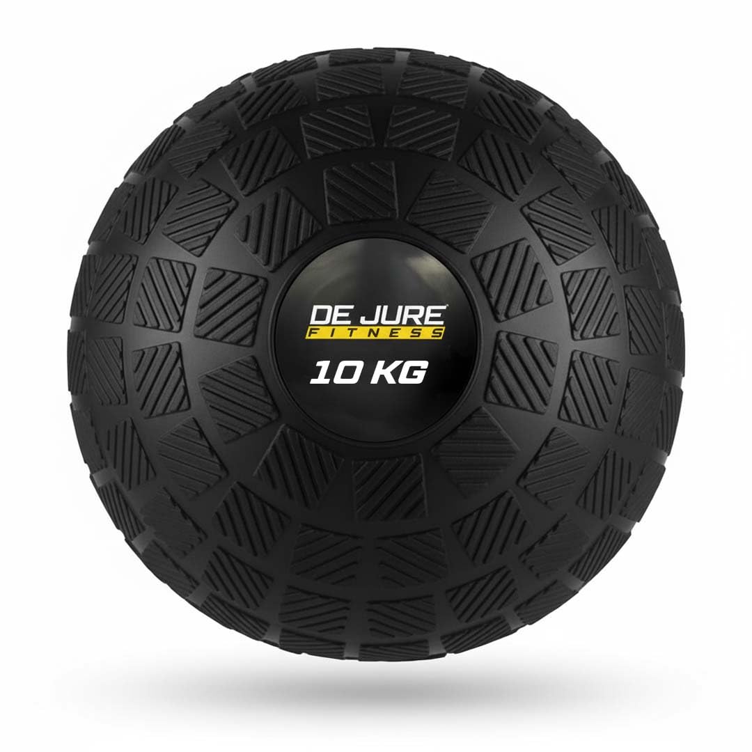 De Jure Fitness Slam Ball 10 KG for Strength Training & Crossfit – No Bounce Weighted Workout Ball for Core & Power – Textured Grip Heavy Duty Medicine Ball for Home Gym Exercise & Conditioning -10 KG