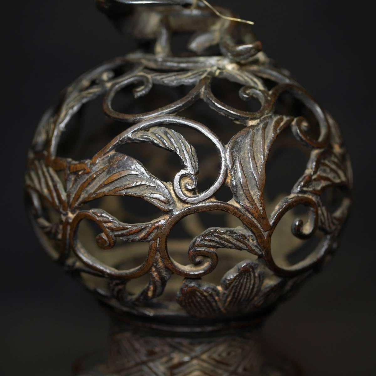 Amazon.co.jp: 旧家から～江戸期古銅虫籠虫かご日本古美術珍品銅製古銅