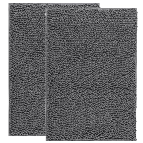 IM HOME 2 Pieces Dog Door Mats for Muddy Paws, Chenille Absorbent Pet Mats 30