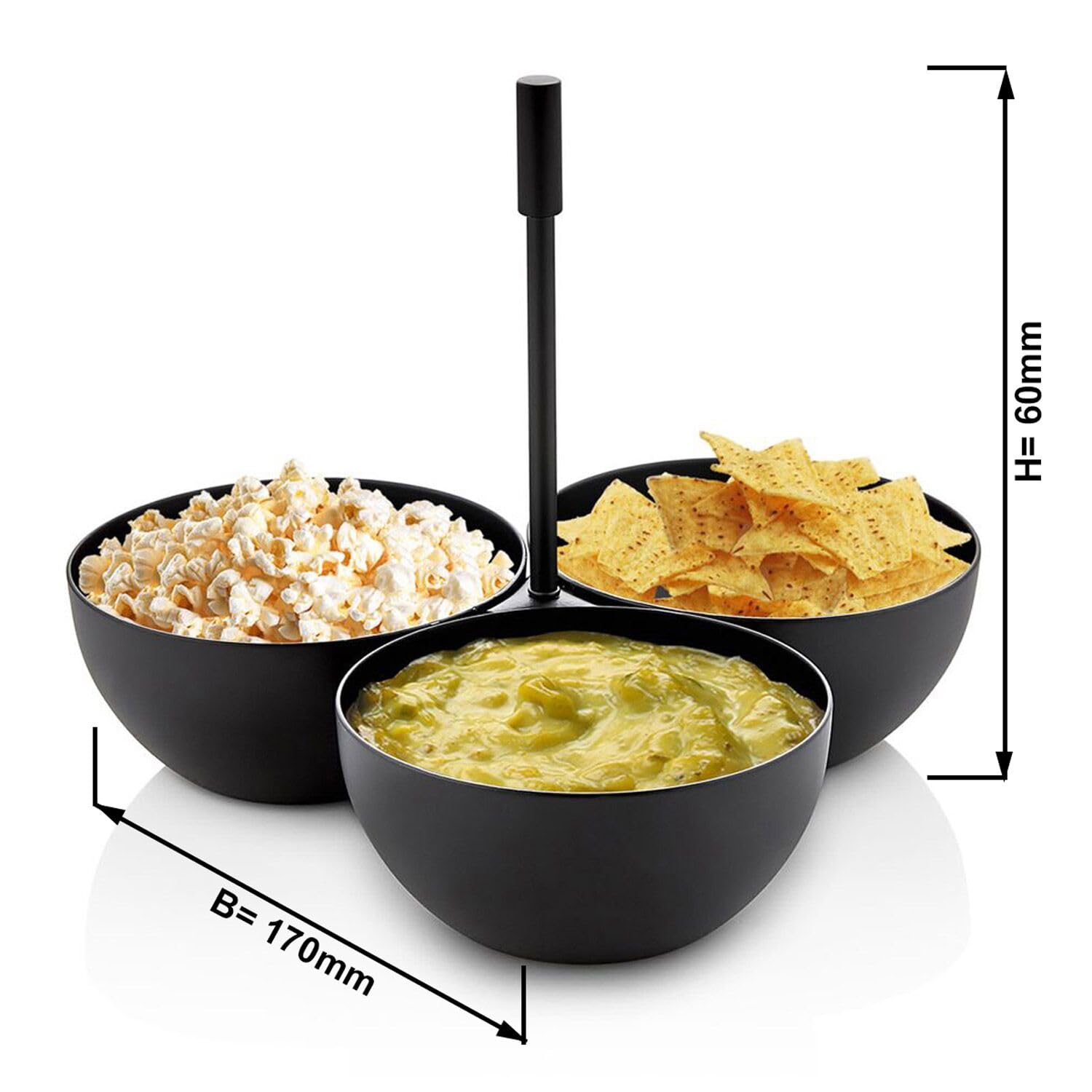 GGM Gastro | RSBVA3 | (3 Stück) Snack Schalen 3er Set - Schwarz